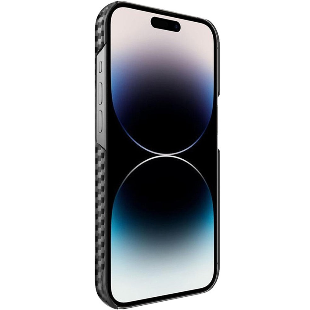 Carbon Fibre Textured PU Leather Case IMAK Ruiyi Series for iPhone 14 Pro