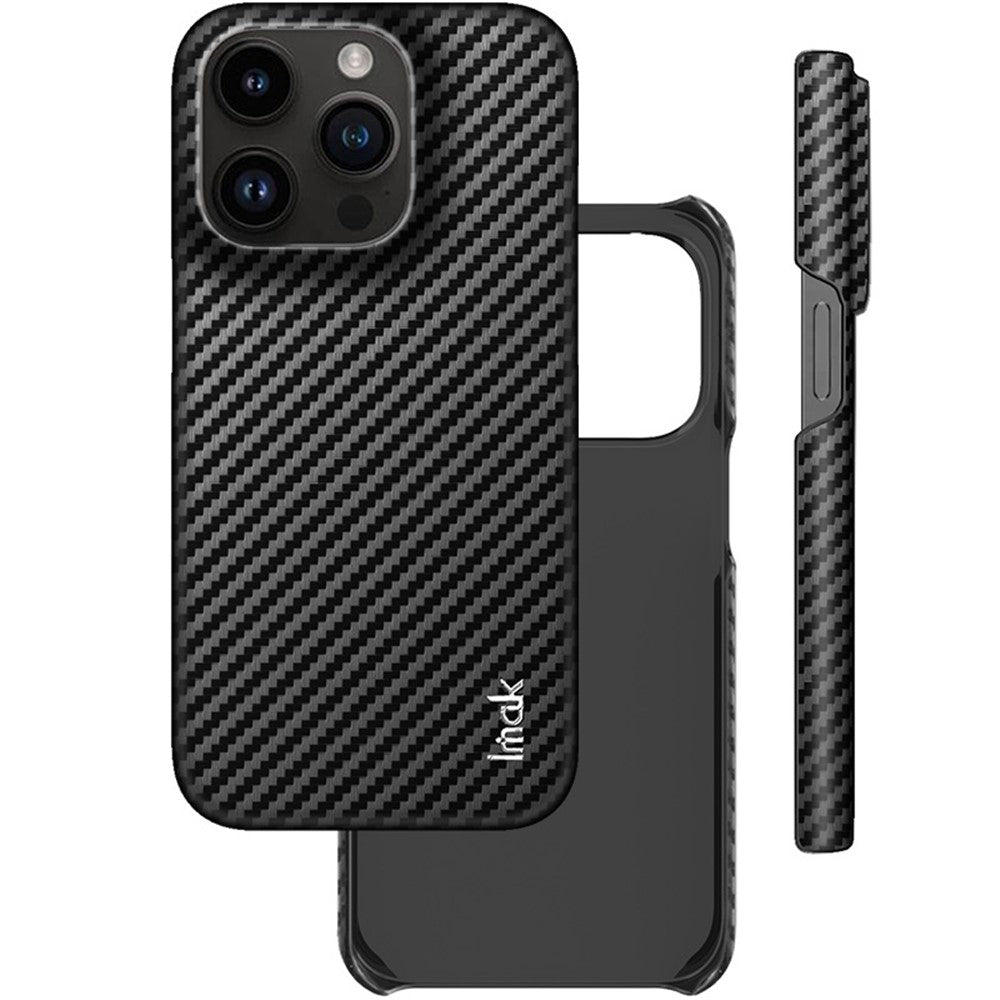 Carbon Fibre Textured PU Leather Case IMAK Ruiyi Series for iPhone 14 Pro