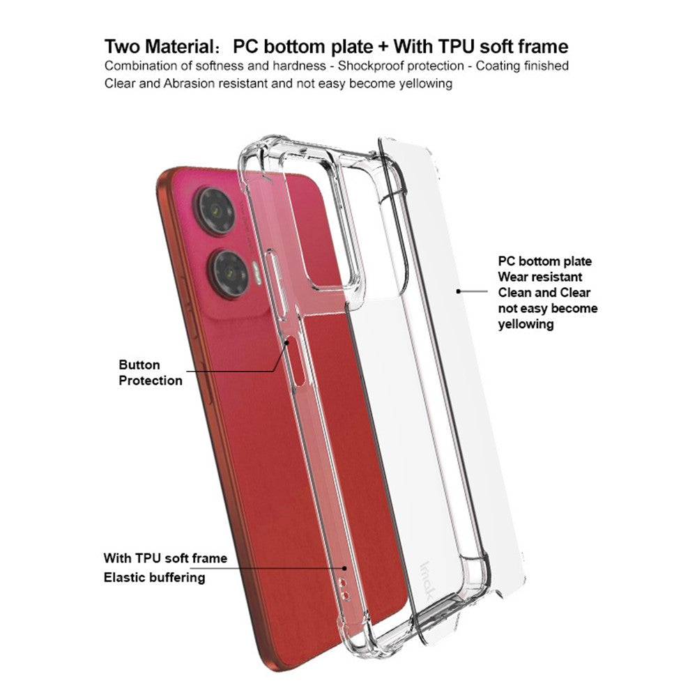 PC+TPU Shockproof Clear Phone Case IMAK For Motorola Moto G35 5G