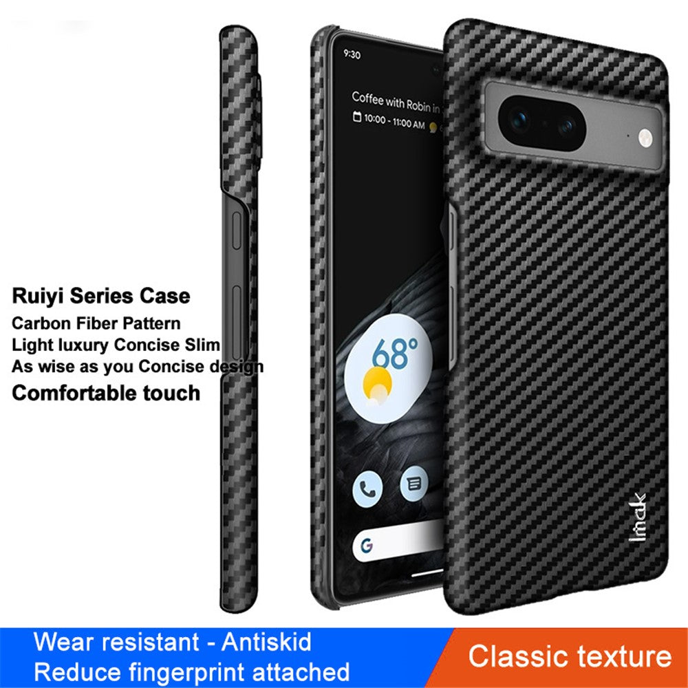 Carbon Fibre Textured PU Leather Case IMAK Ruiyi Series for Google Pixel 7 5G