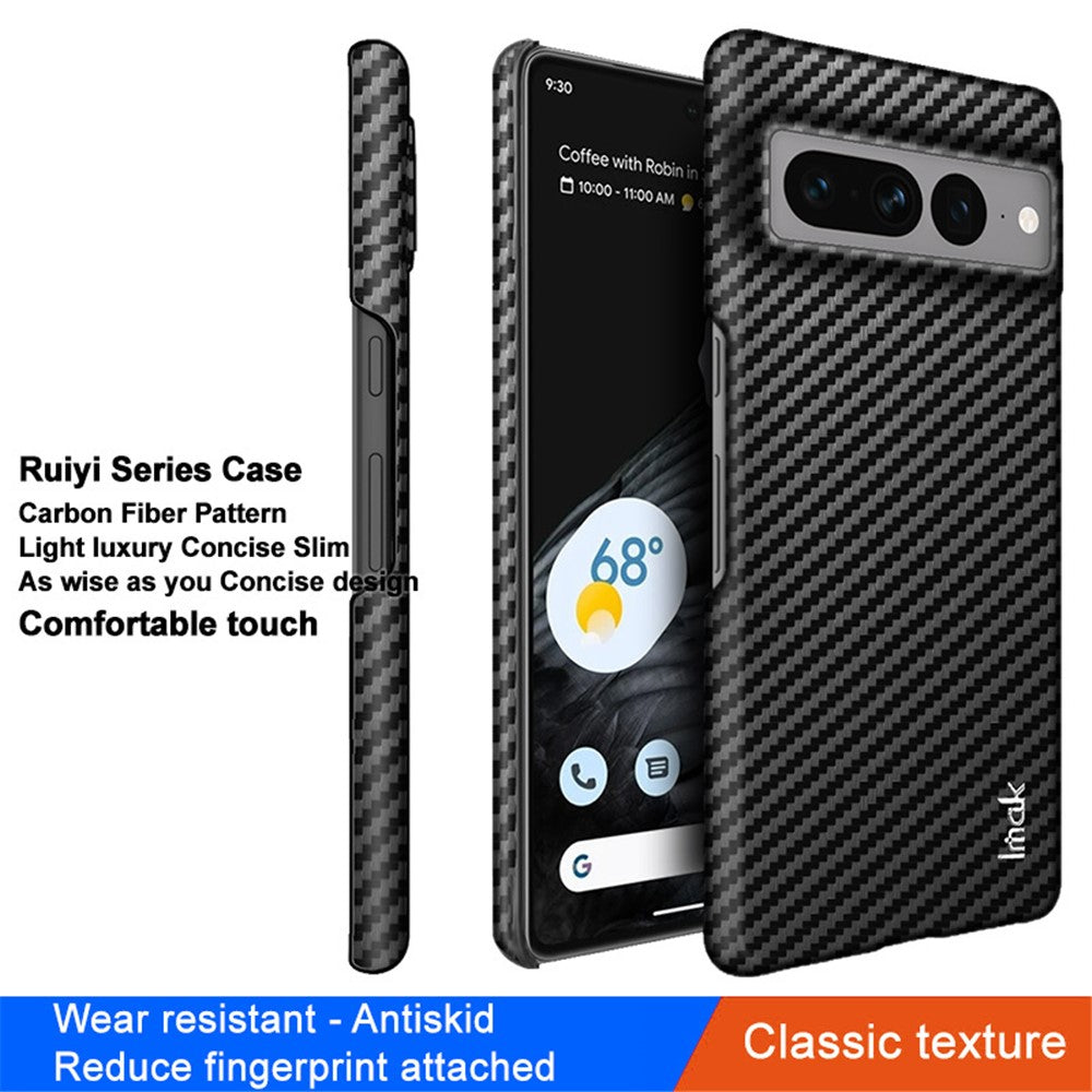 Carbon Fibre Textured PU Leather Case IMAK Ruiyi Series for Google Pixel 7 Pro 5G