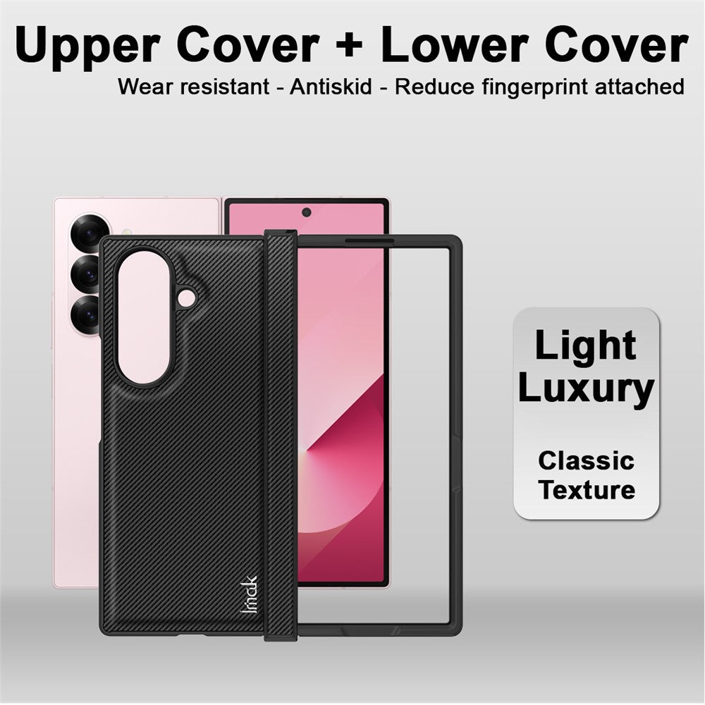 PC+PU Leather Phone Case with Carbon Fiber Texture IMAK Ruiyi Series for Samsung Galaxy Z Fold7 5G