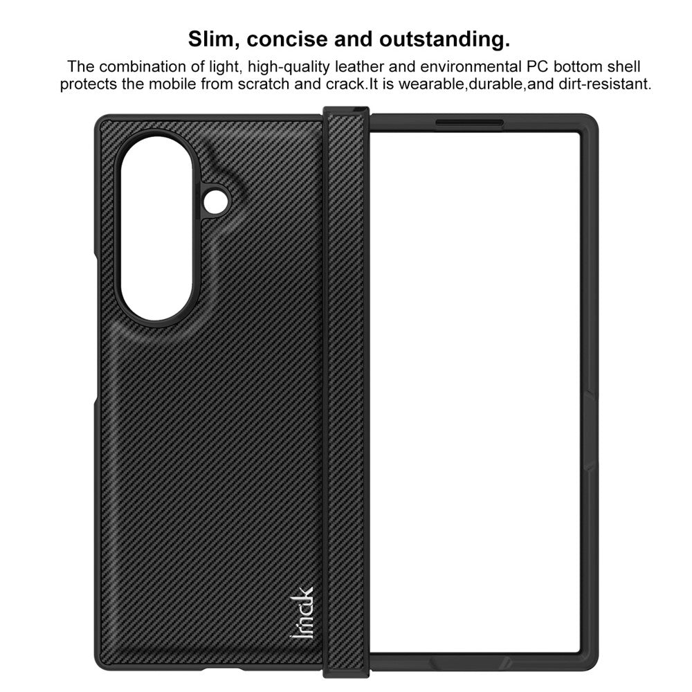 PC+PU Leather Phone Case with Carbon Fiber Texture IMAK Ruiyi Series for Samsung Galaxy Z Fold7 5G