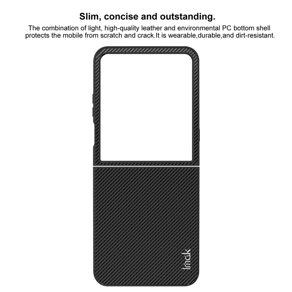 PC+PU Leather Phone Case with Carbon Fibre Texture Effect IMAK Ruiyi Series for Motorola Razr 60 Ultra 5G