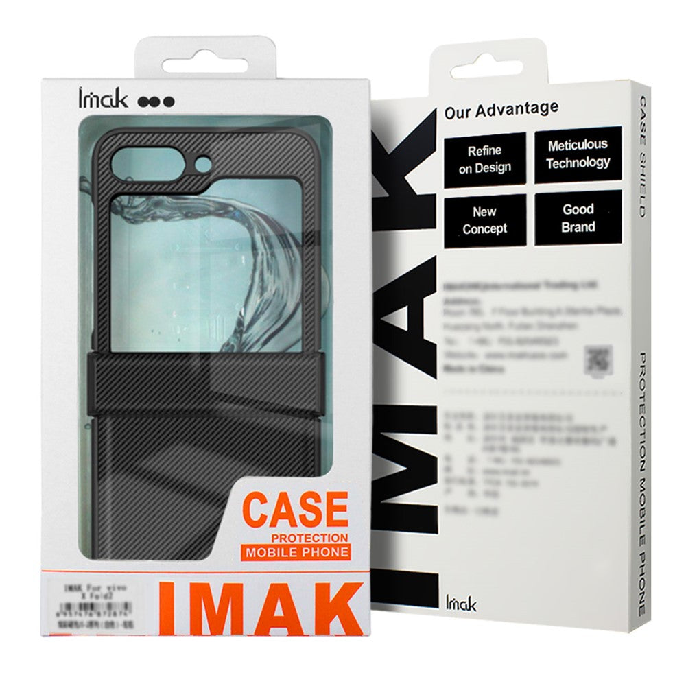 PC+PU Leather Phone Case with Carbon Fibre Texture Effect IMAK Ruiyi Series for Motorola Razr 60 Ultra 5G