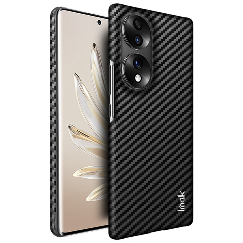 Carbon Fibre Textured PU Leather Case IMAK Ruiyi Series for Honor 70 5G