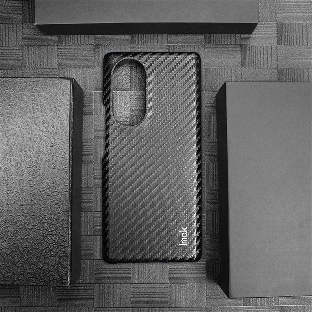 Carbon Fibre Textured PU Leather Case IMAK Ruiyi Series for Honor 70 5G