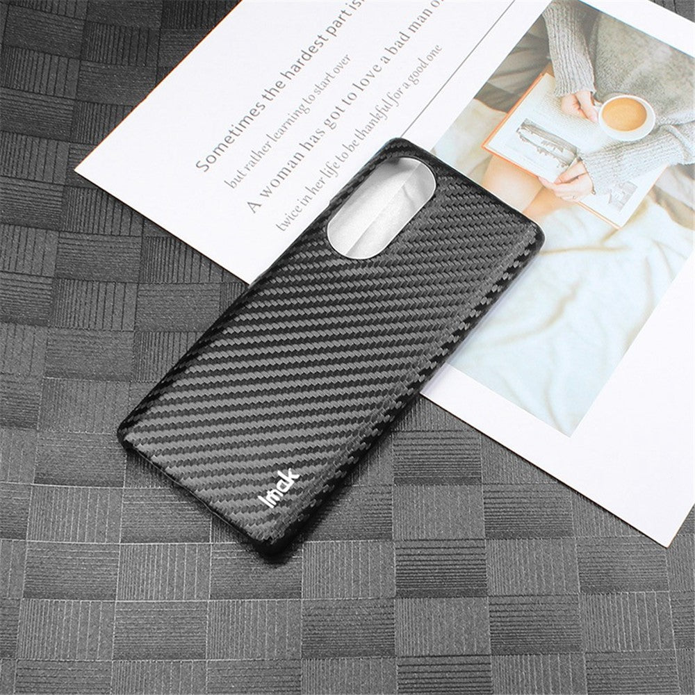 Carbon Fibre Textured PU Leather Case IMAK Ruiyi Series for Honor 70 5G