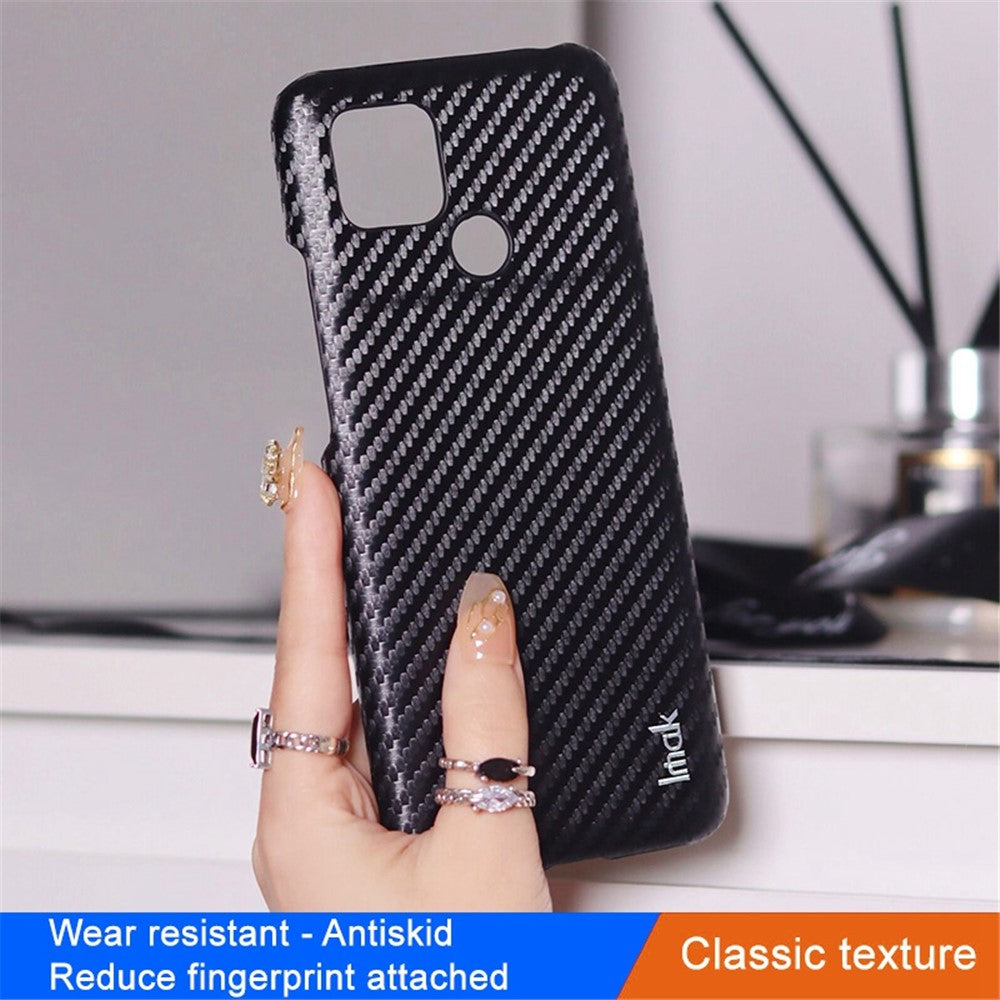 Carbon Fibre Textured PU Leather Case IMAK Ruiyi Series for Xiaomi Poco C40 4G