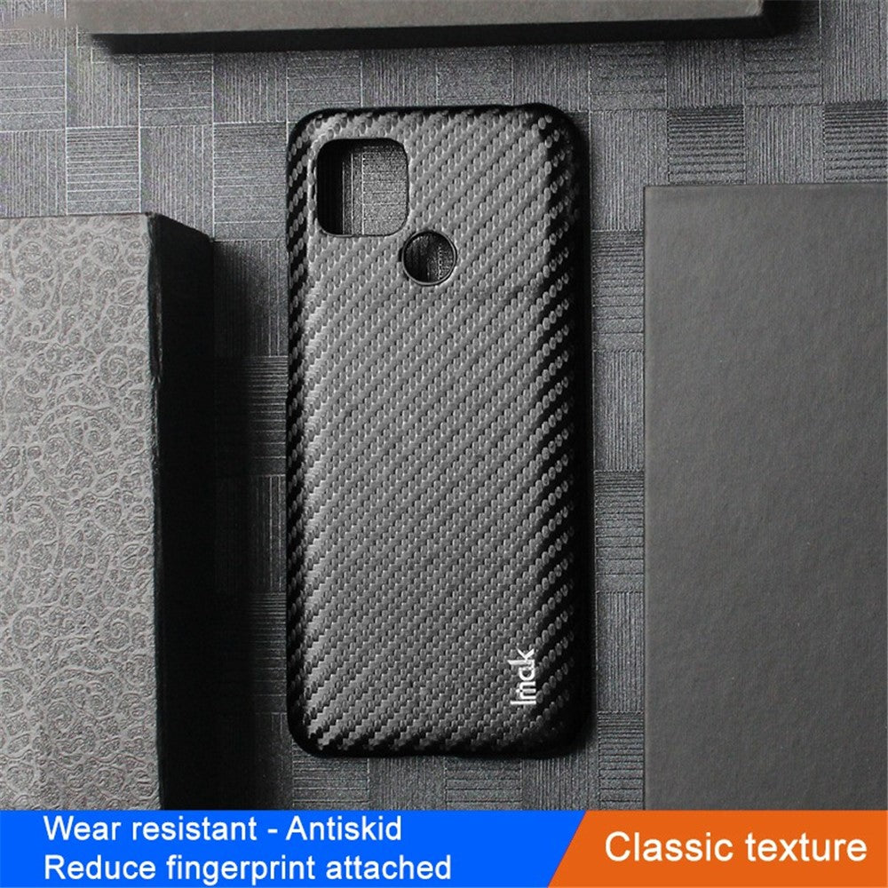 Carbon Fibre Textured PU Leather Case IMAK Ruiyi Series for Xiaomi Poco C40 4G