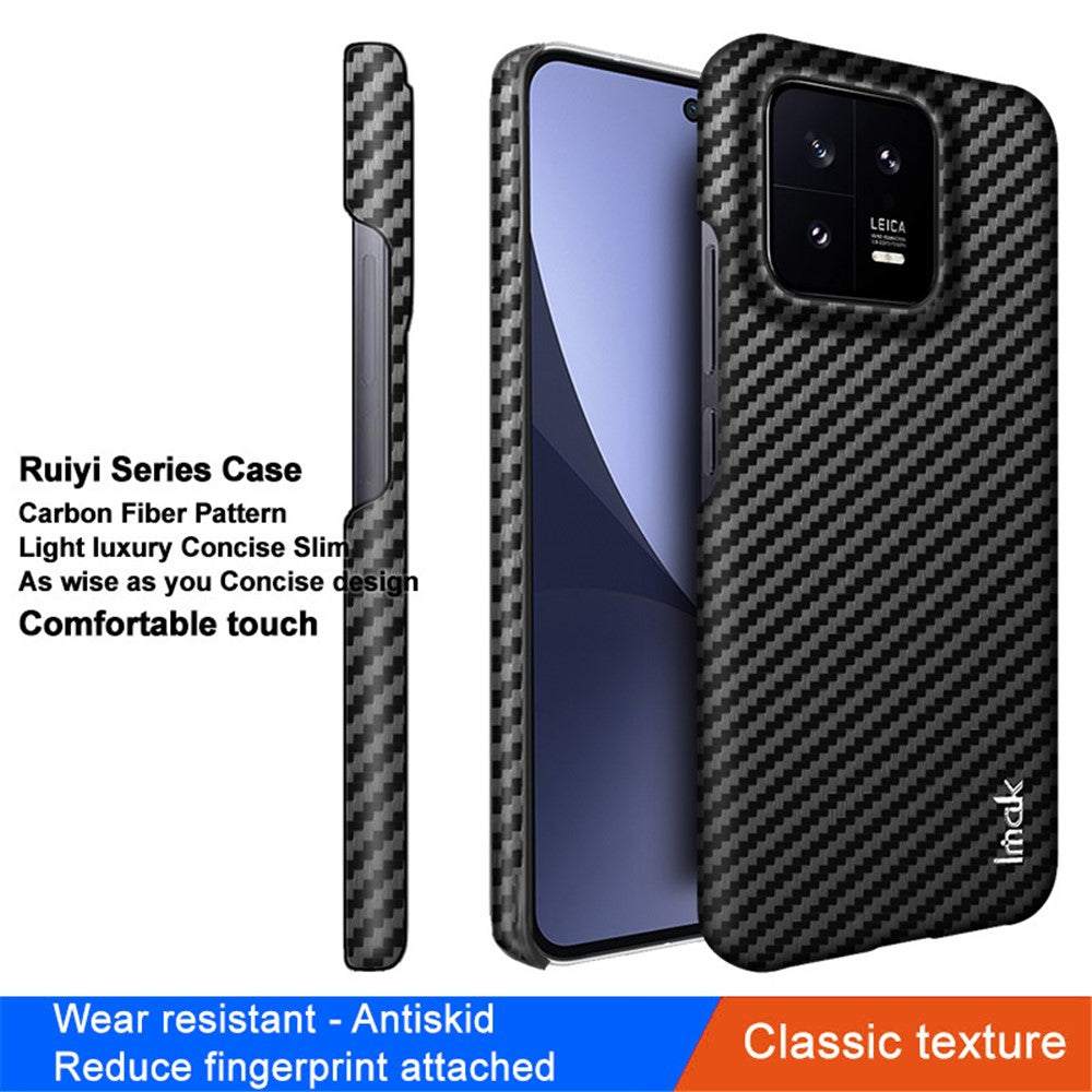 Carbon Fibre Textured PU Leather Case IMAK Ruiyi Series for Xiaomi 13 5G