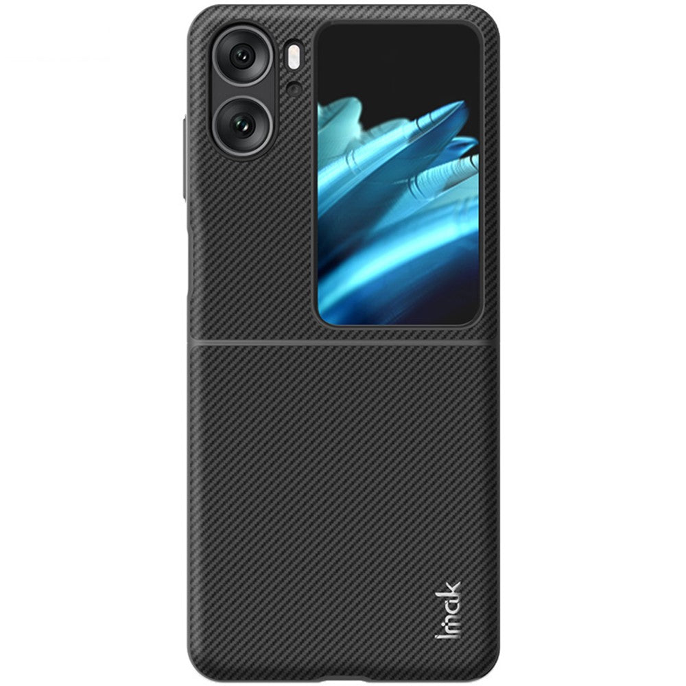 Carbon Fibre Textured PU Leather Case IMAK Ruiyi Series for Oppo Find N2 Flip 5G