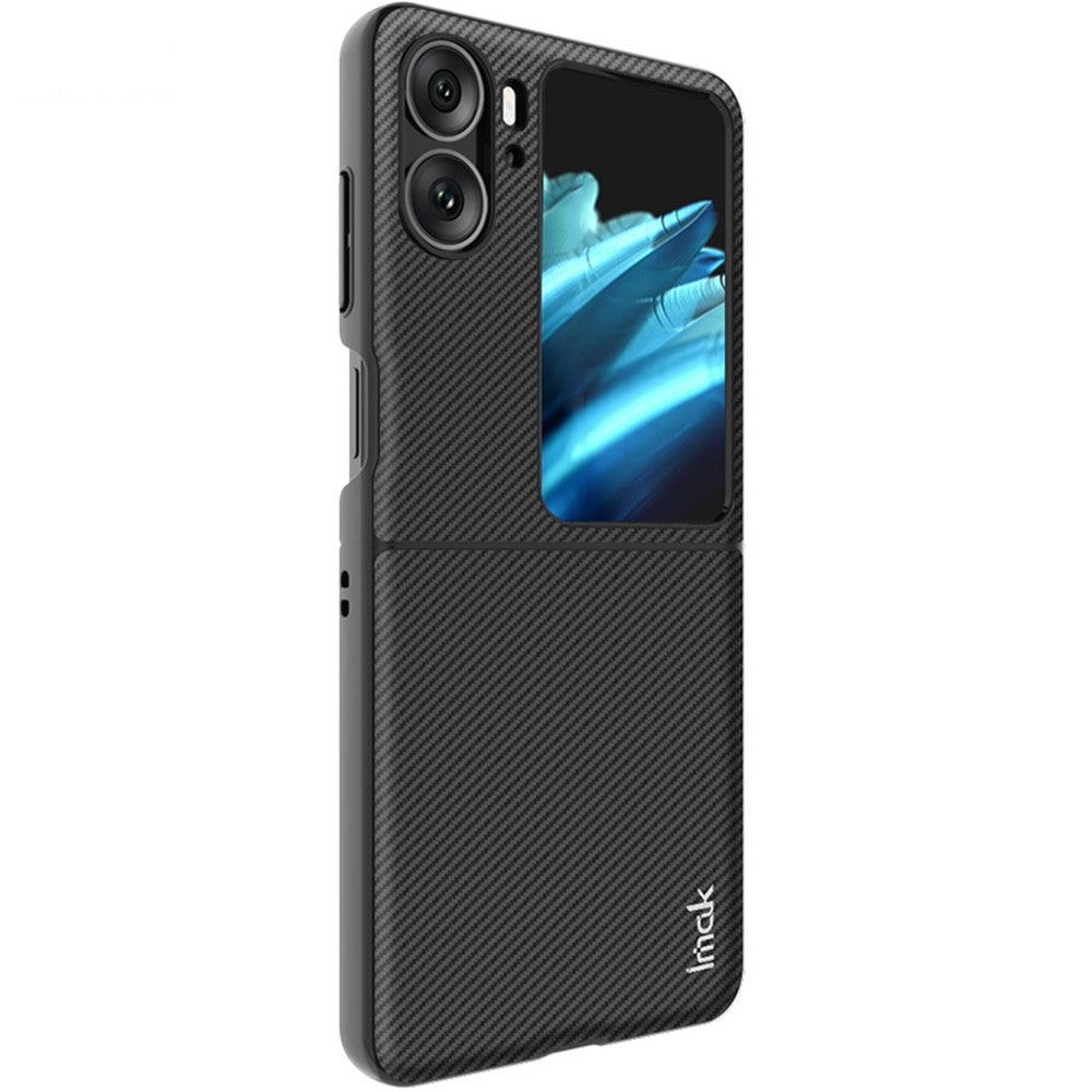 Carbon Fibre Textured PU Leather Case IMAK Ruiyi Series for Oppo Find N2 Flip 5G