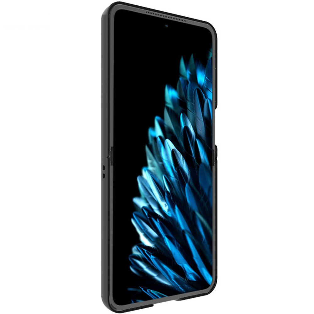 Carbon Fibre Textured PU Leather Case IMAK Ruiyi Series for Oppo Find N2 Flip 5G
