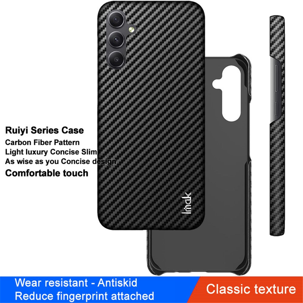 PC+PU Leather Phone Case with Carbon Fiber Texture IMAK Ruiyi Series for Samsung Galaxy A54 5G