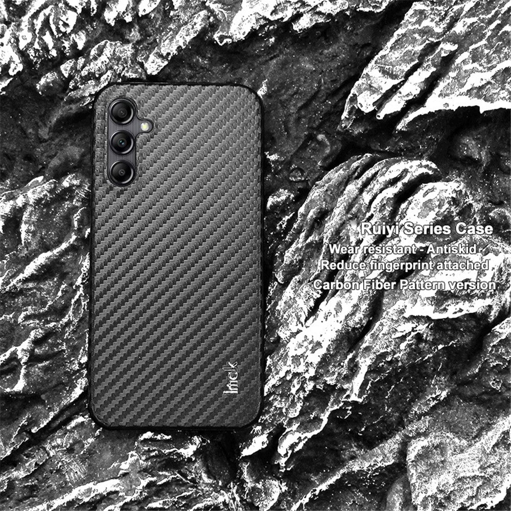 PC+PU Leather Phone Case with Carbon Fiber Texture IMAK Ruiyi Series for Samsung Galaxy A54 5G
