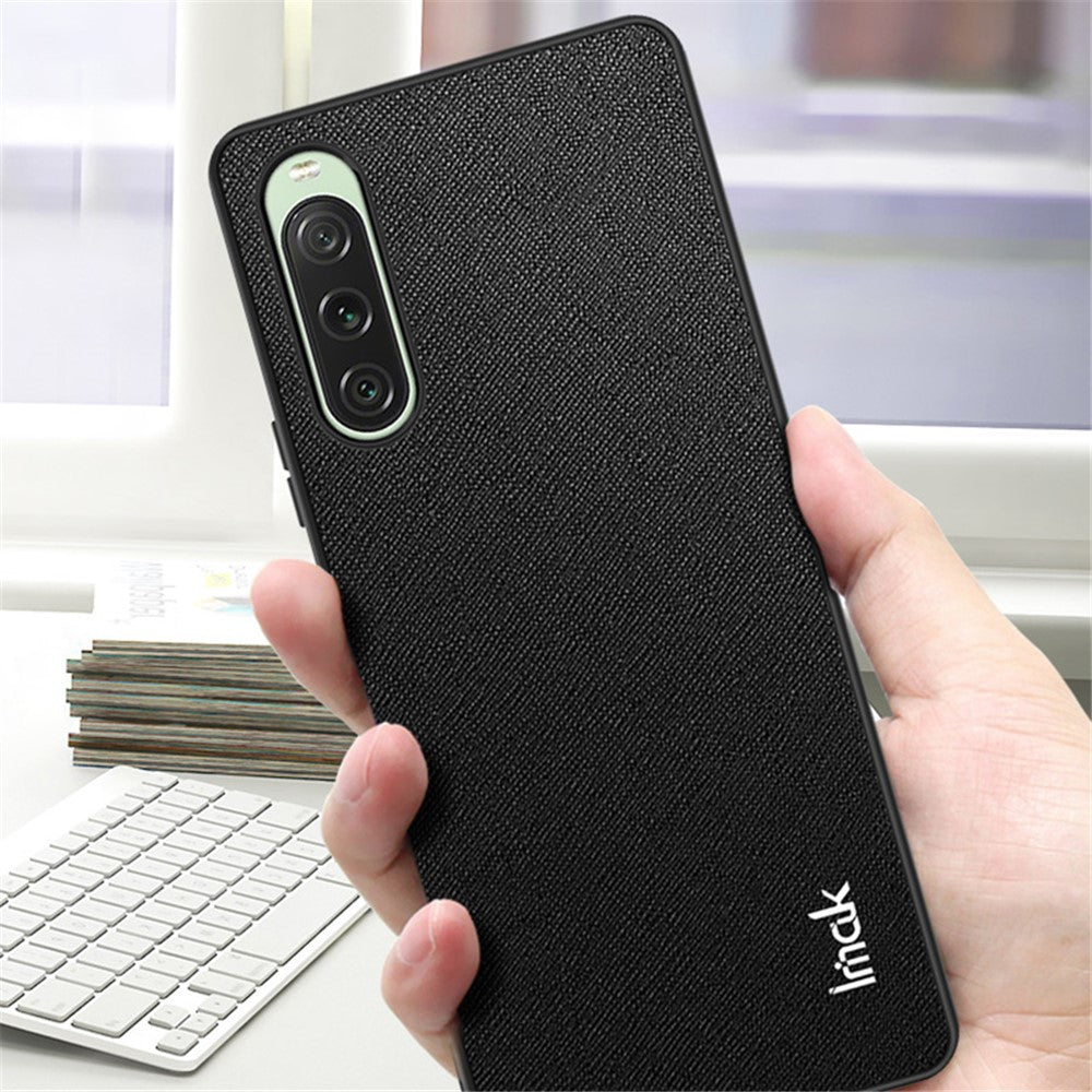 Cross Textured PU Leather Case IMAK LX-5 Series for Sony Xperia 10 V