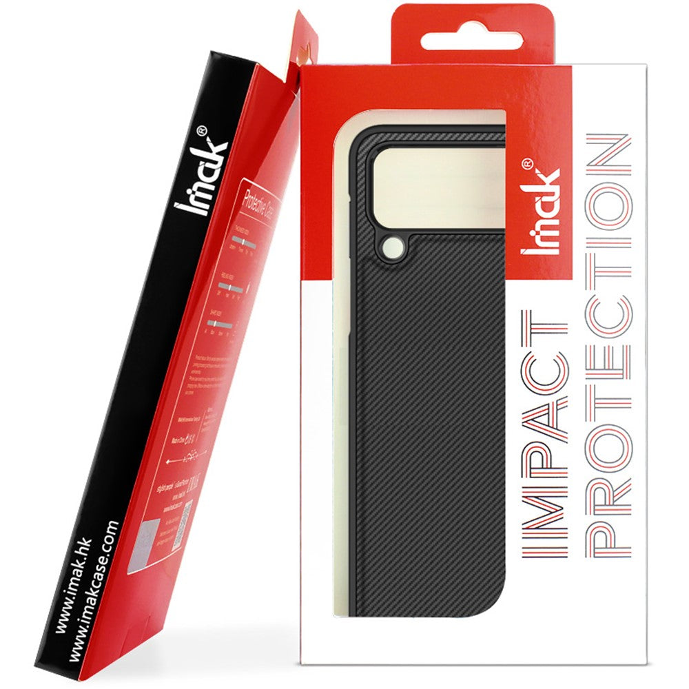 PC+PU Leather Phone Case with Carbon Fibre Texture Effect IMAK Ruiyi Series for Motorola Razr 40 5G