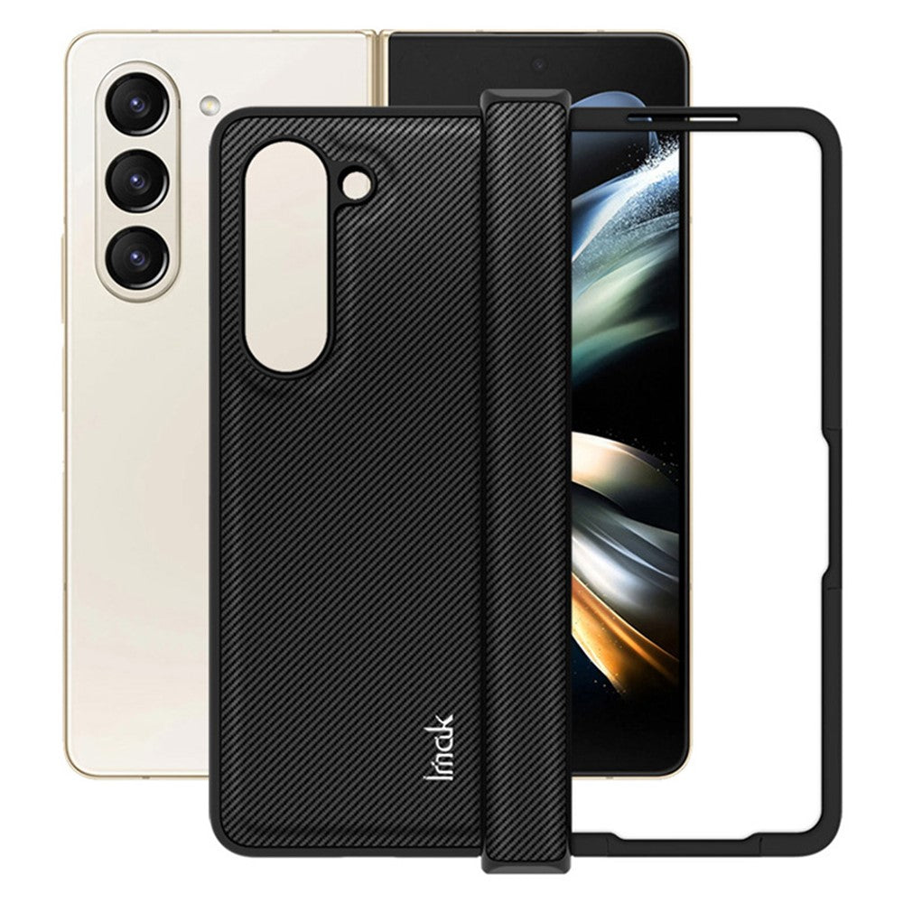 PC+PU Leather Phone Case with Carbon Fiber Texture IMAK Ruiyi Series for Samsung Galaxy Z Fold5 5G