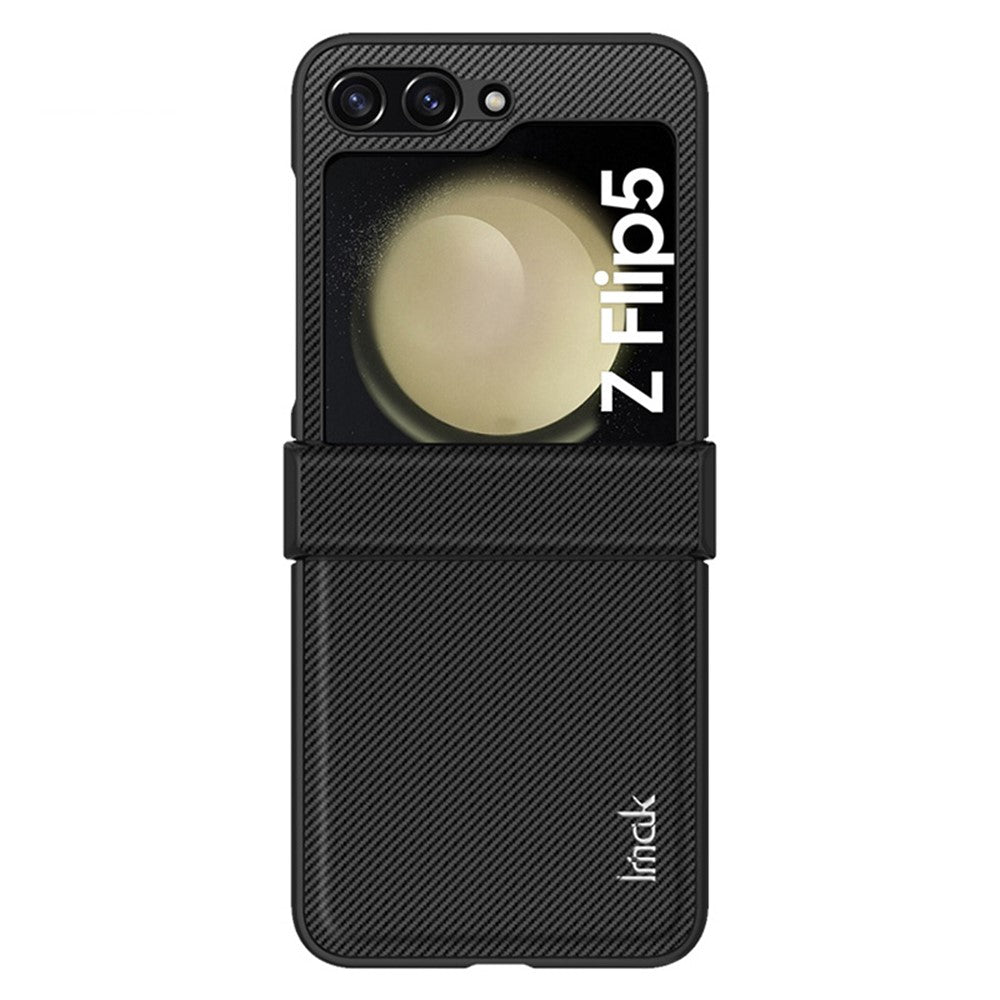 PC+PU Leather Phone Case with Carbon Fiber Texture IMAK Ruiyi Series for Samsung Galaxy Z Flip5 5G