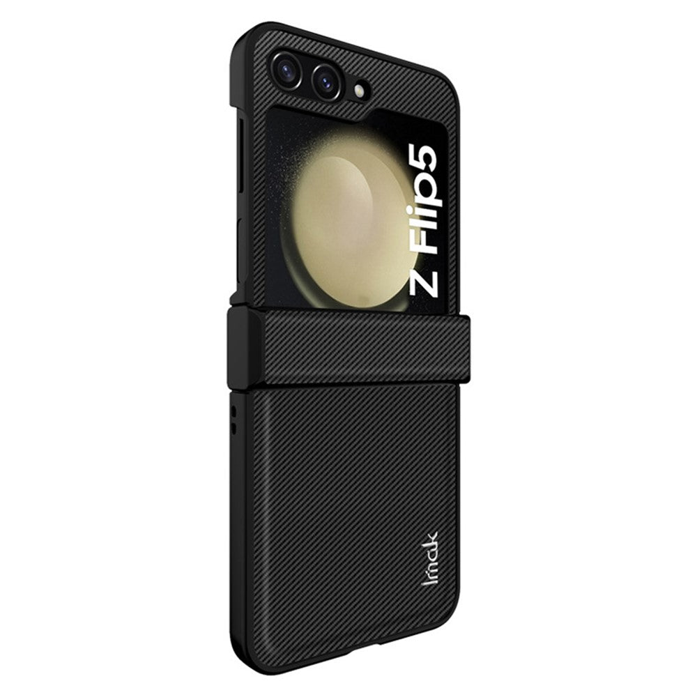 PC+PU Leather Phone Case with Carbon Fiber Texture IMAK Ruiyi Series for Samsung Galaxy Z Flip5 5G