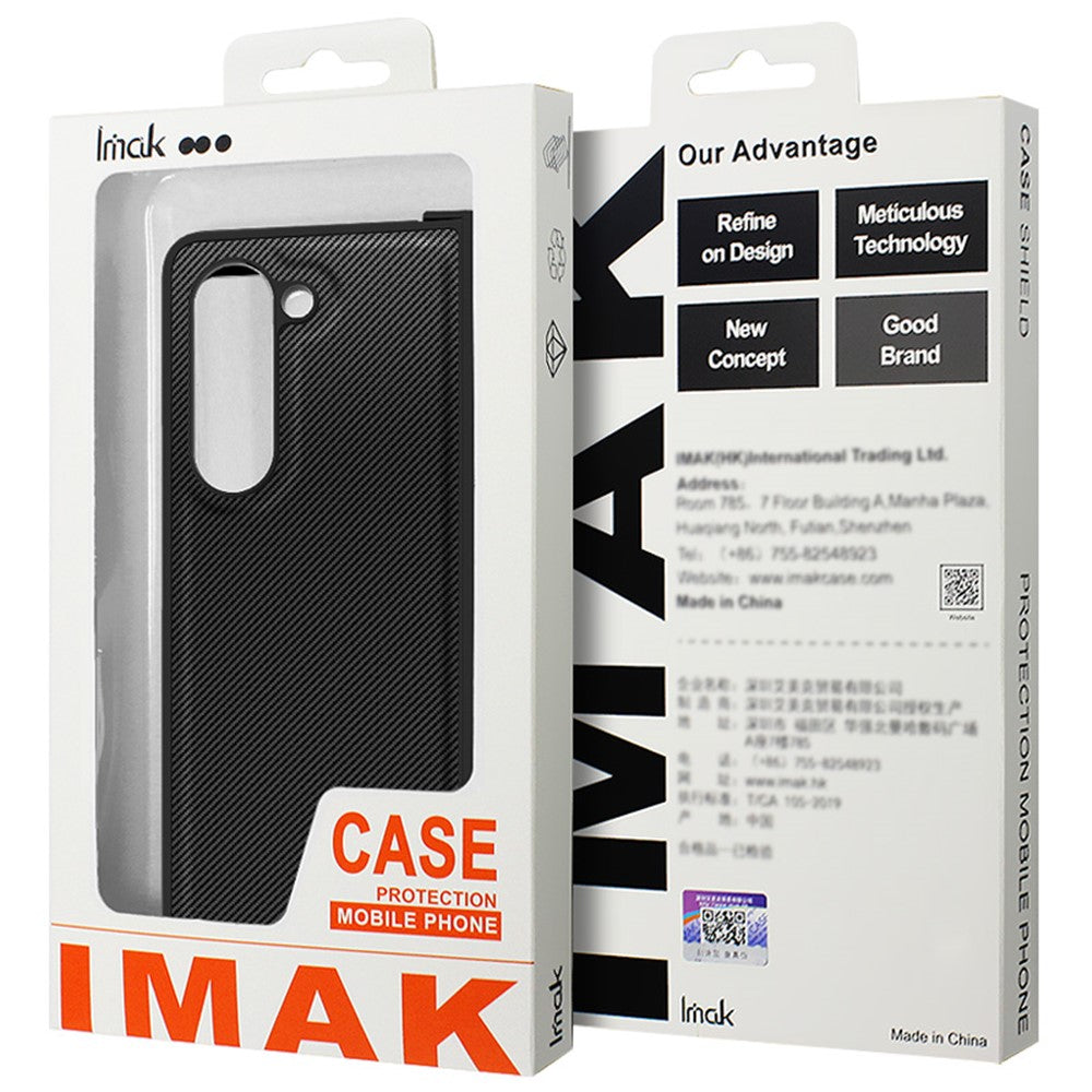 PC+PU Leather Phone Case with Carbon Fiber Texture IMAK Ruiyi Series for Samsung Galaxy Z Flip5 5G