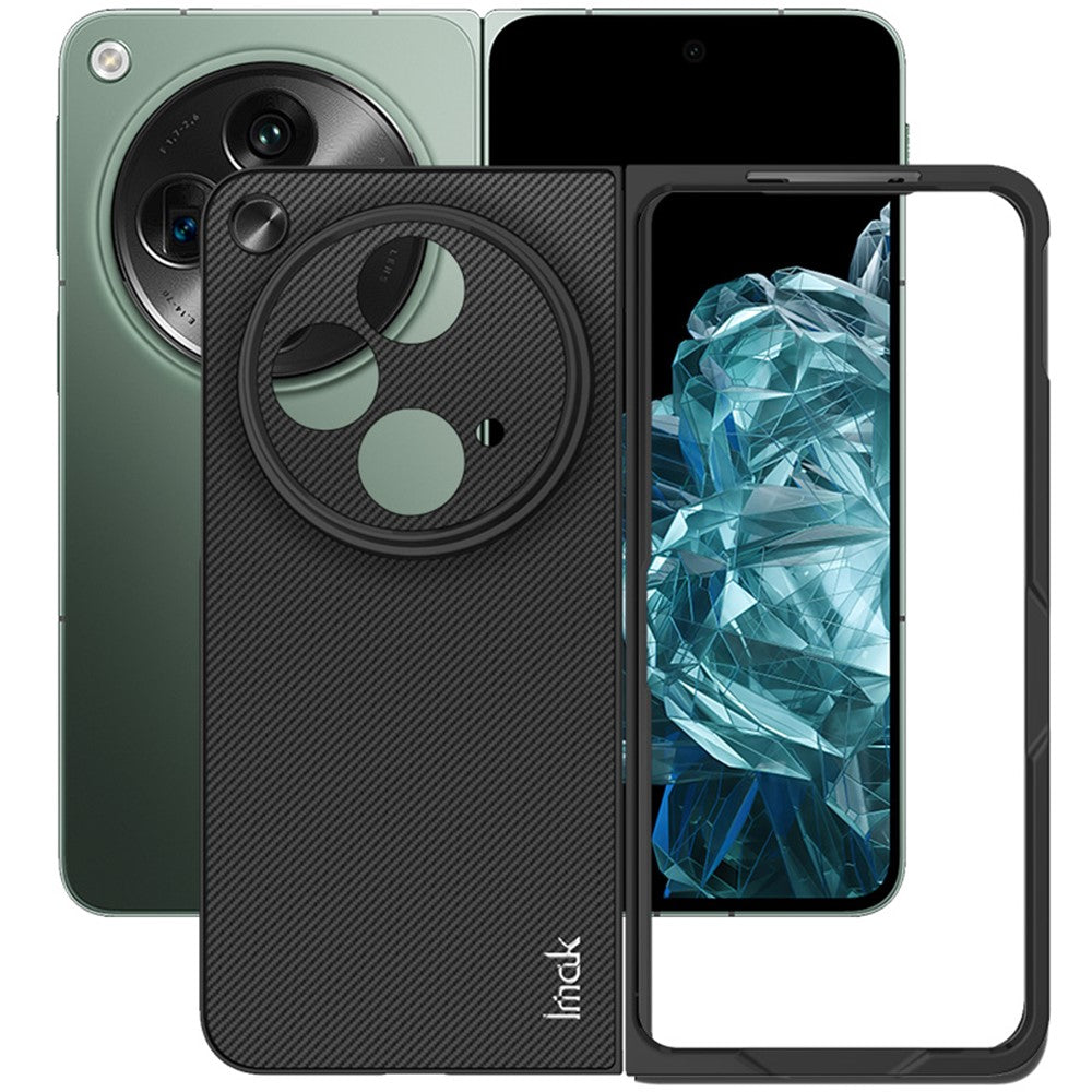 Carbon Fibre Textured PU Leather Case IMAK UX-9A Series for Oppo Find N3 5G / Open 5G