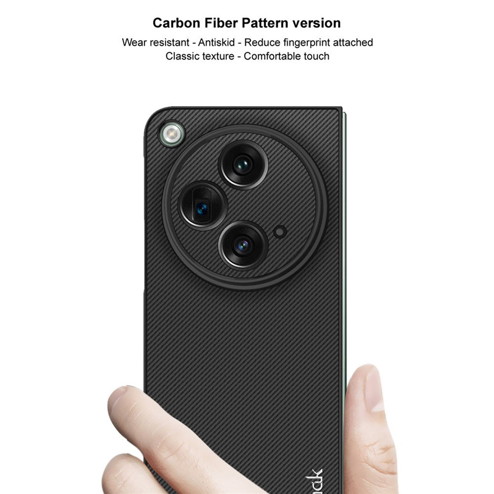 Carbon Fibre Textured PU Leather Case IMAK UX-9A Series for Oppo Find N3 5G / Open 5G