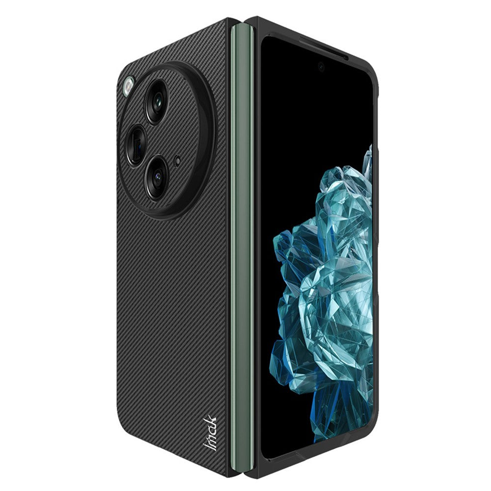 Carbon Fibre Textured PU Leather Case IMAK UX-9A Series for Oppo Find N3 5G / Open 5G