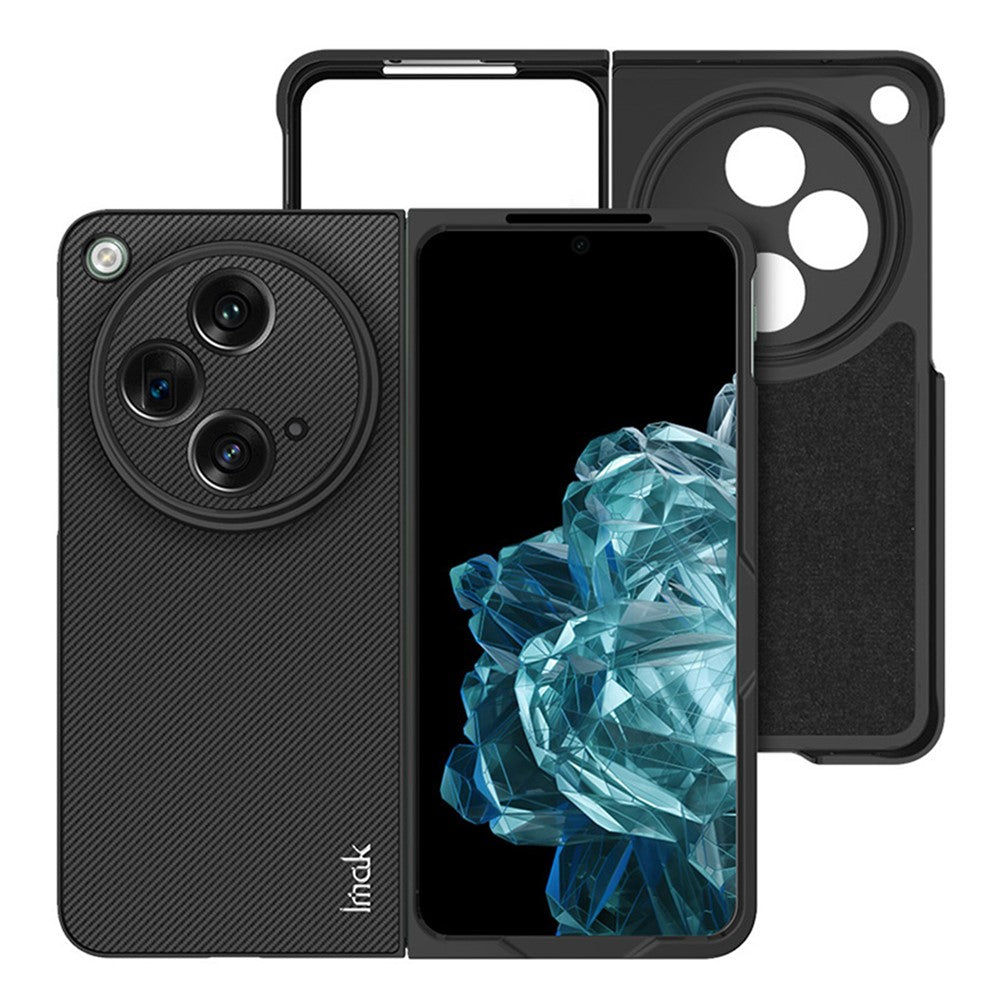 Carbon Fibre Textured PU Leather Case IMAK UX-9A Series for Oppo Find N3 5G / Open 5G