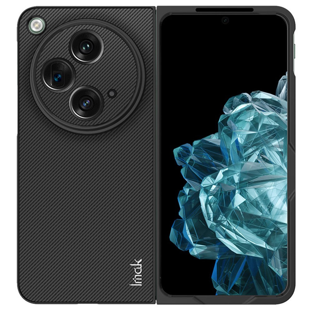 Carbon Fibre Textured PU Leather Case IMAK UX-9A Series for Oppo Find N3 5G / Open 5G