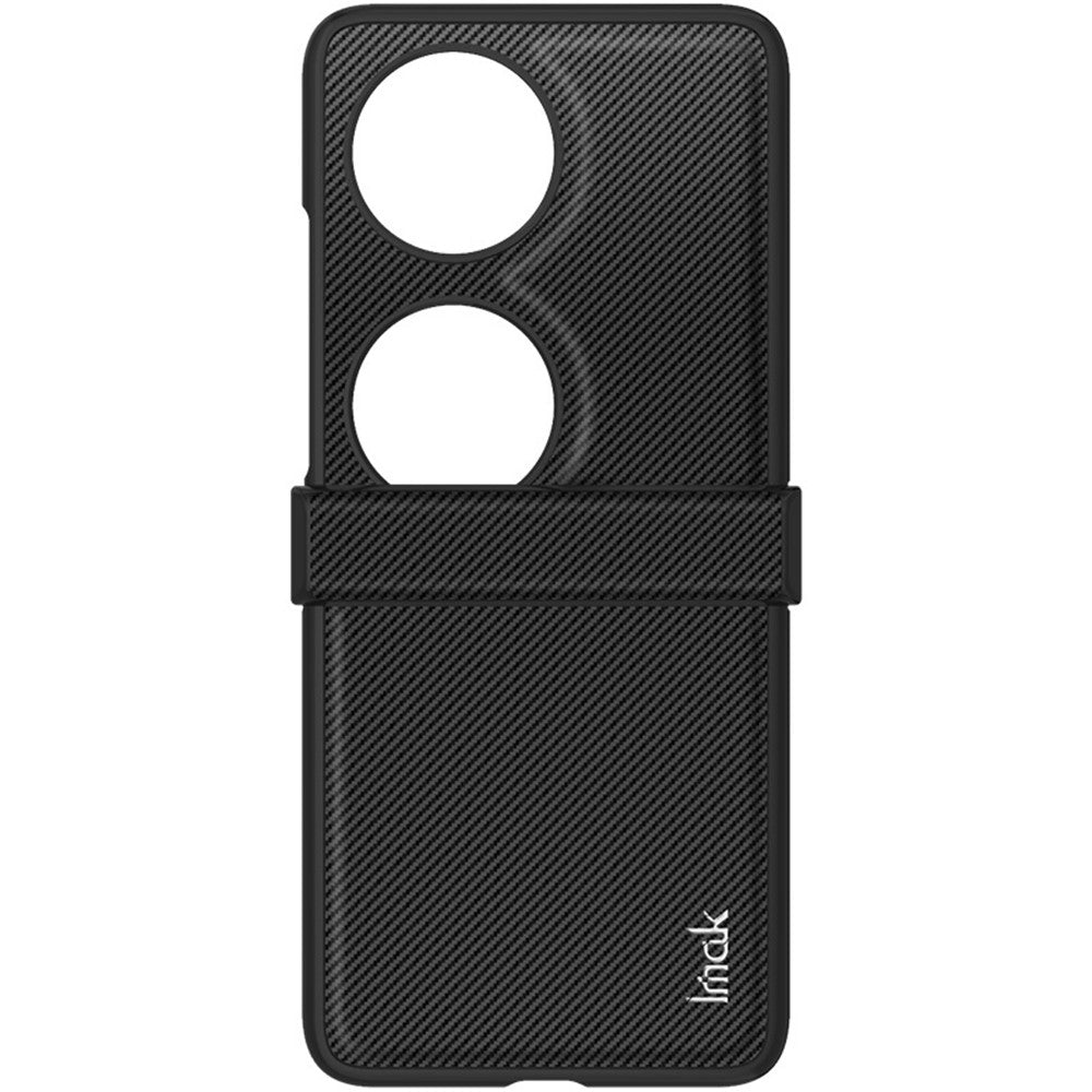 High Quality PC+PU Leather Phone Case with Carbon Texture IMAK Ruiyi Series for Huawei Pocket 2