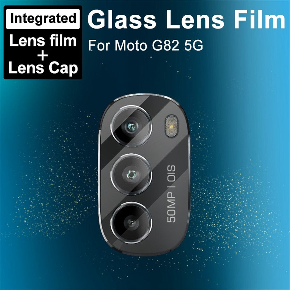Tempered Glass Camera Lens Protector with Acrylic Lens Cap IMAK For Motorola Moto G82 5G