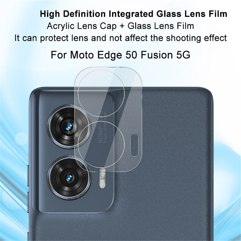 Tempered Glass Camera Lens Film+Acrylic Lens Cap IMAK For Motorola Edge 50 Fusion 5G