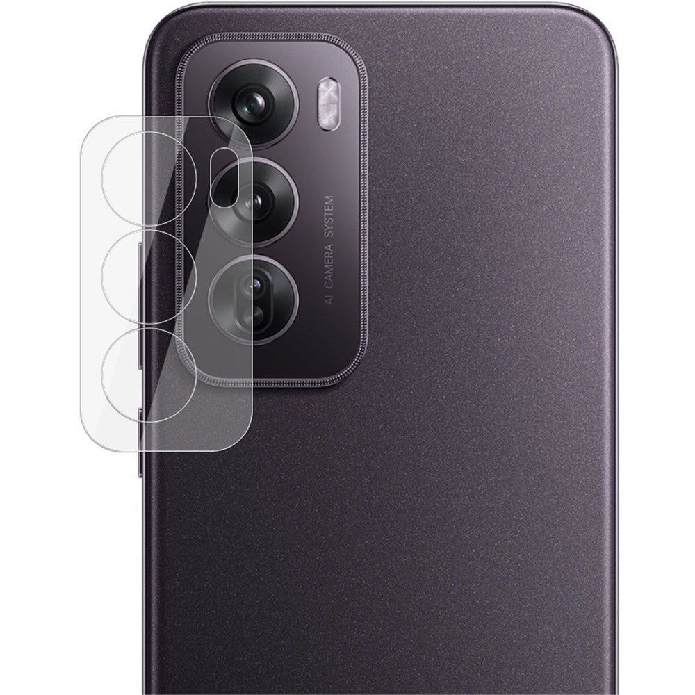 Tempered Glass Camera Lens Film+Acrylic Lens Cap IMAK For Oppo Reno12 5G (Global) / Reno12 Pro 5G (Global)