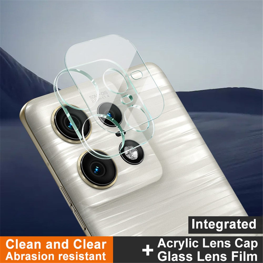 IMAK For Motorola Edge 50 Pro 5G Camera Lens Protector Tempered Glass Film+Acrylic Lens Cap