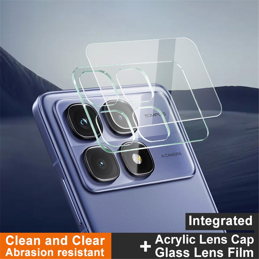Tempered Glass Camera Lens Film+Acrylic Lens Cap IMAK For Xiaomi Redmi K70 Ultra