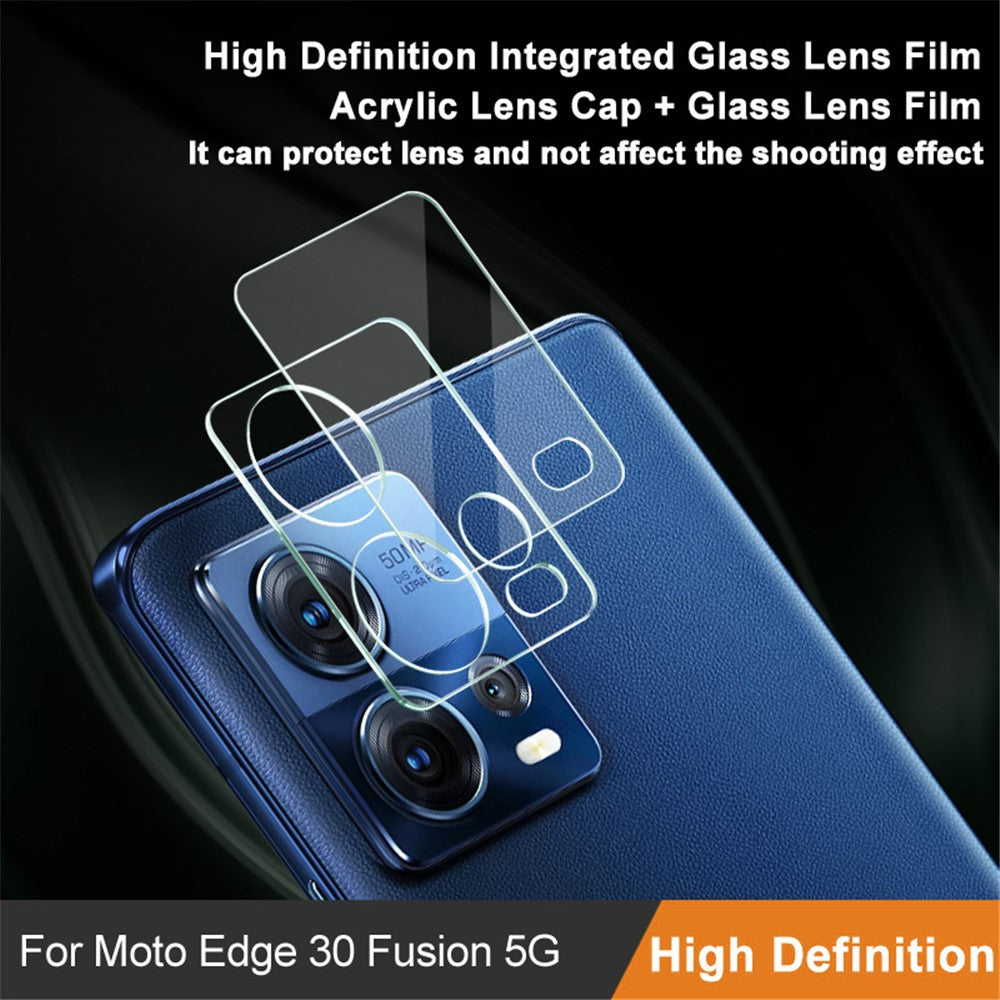 Tempered Glass Camera Lens Protector with Acrylic Lens Cap IMAK For Motorola Moto S30 Pro 5G / Edge 30 Fusion 5G