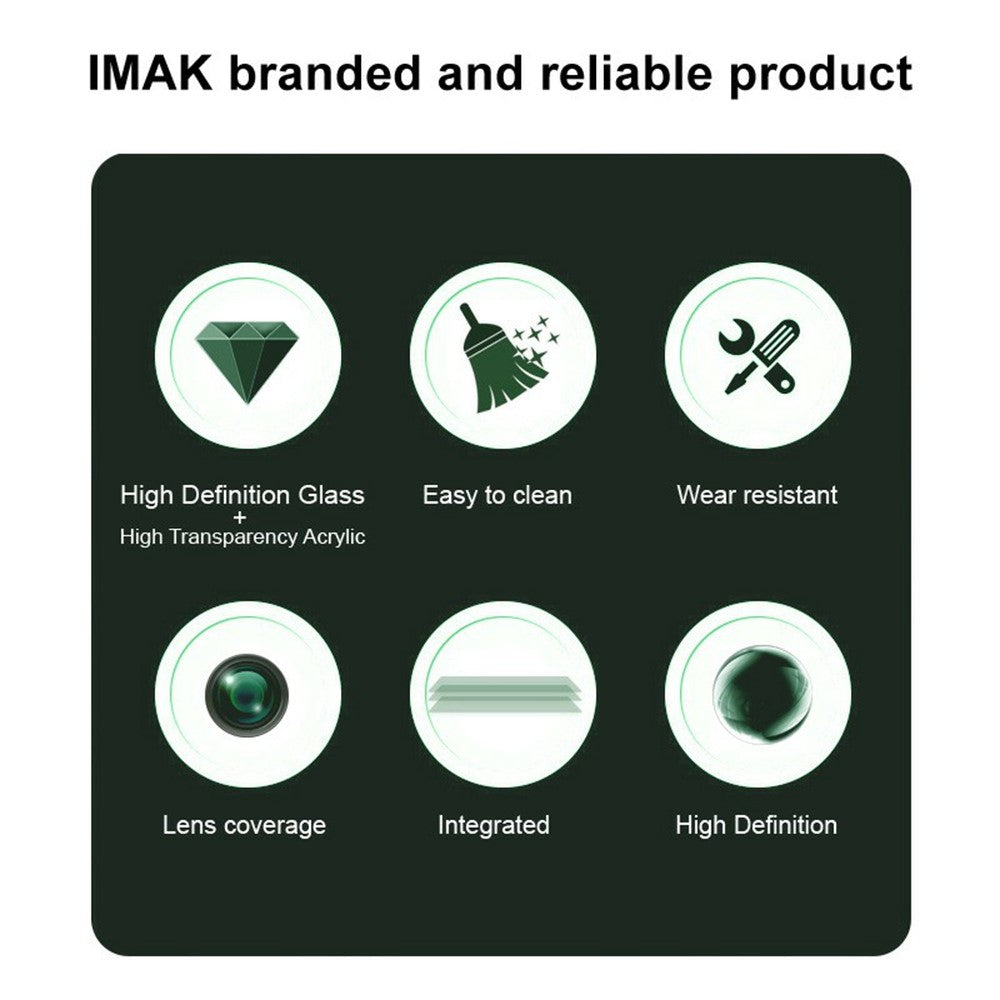 Tempered Glass HD Camera Lens Film + Acrylic Lens Cap IMAK For Honor X60 5G
