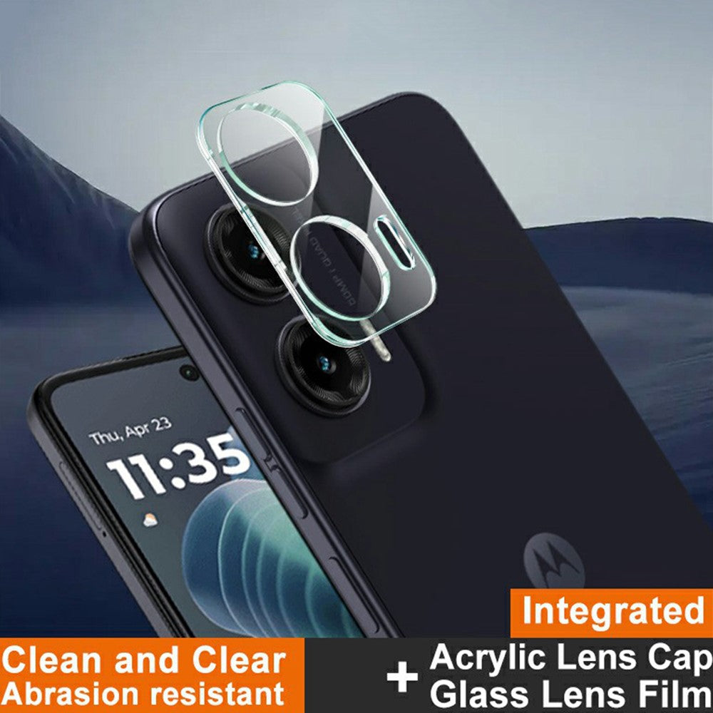Tempered Glass Camera Lens Protector with Acrylic Lens Cap IMAK For Motorola Moto G35 5G