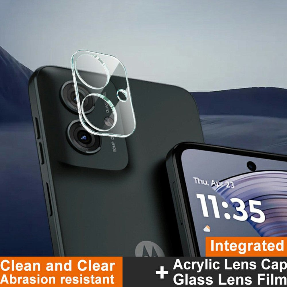 Tempered Glass Camera Lens Protector with Acrylic Lens Cap IMAK For Motorola Moto G55 5G