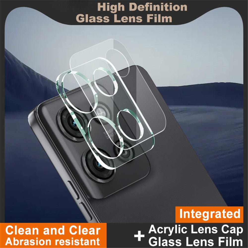 Tempered Glass Camera Lens Protector with Acrylic Lens Cap IMAK For Motorola Moto G75 5G