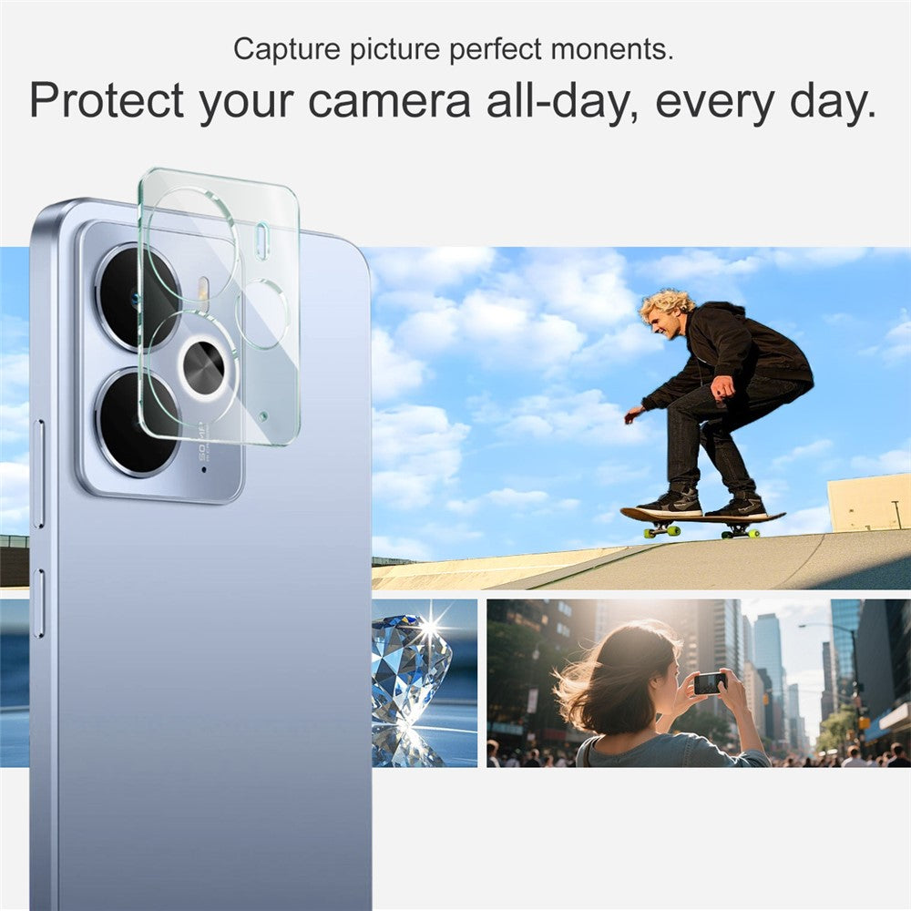 Tempered Glass Camera Lens Film+Acrylic Lens Cap IMAK For Realme 14 5G