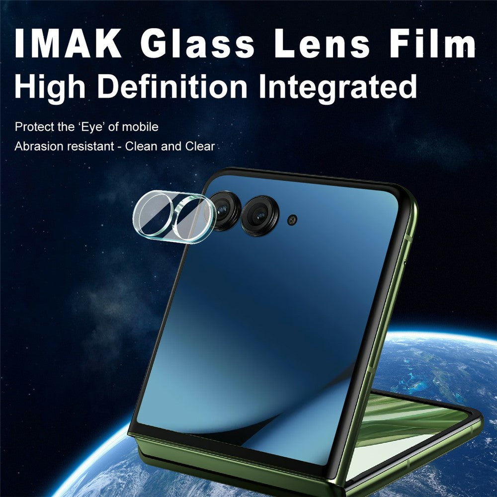Tempered Glass Camera Lens Film+Acrylic Lens Cap IMAK For Motorola Razr 50 Ultra 5G