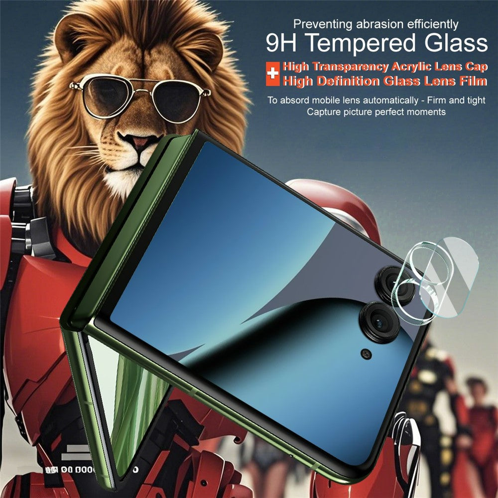 Tempered Glass Camera Lens Film+Acrylic Lens Cap IMAK For Motorola Razr 50 Ultra 5G