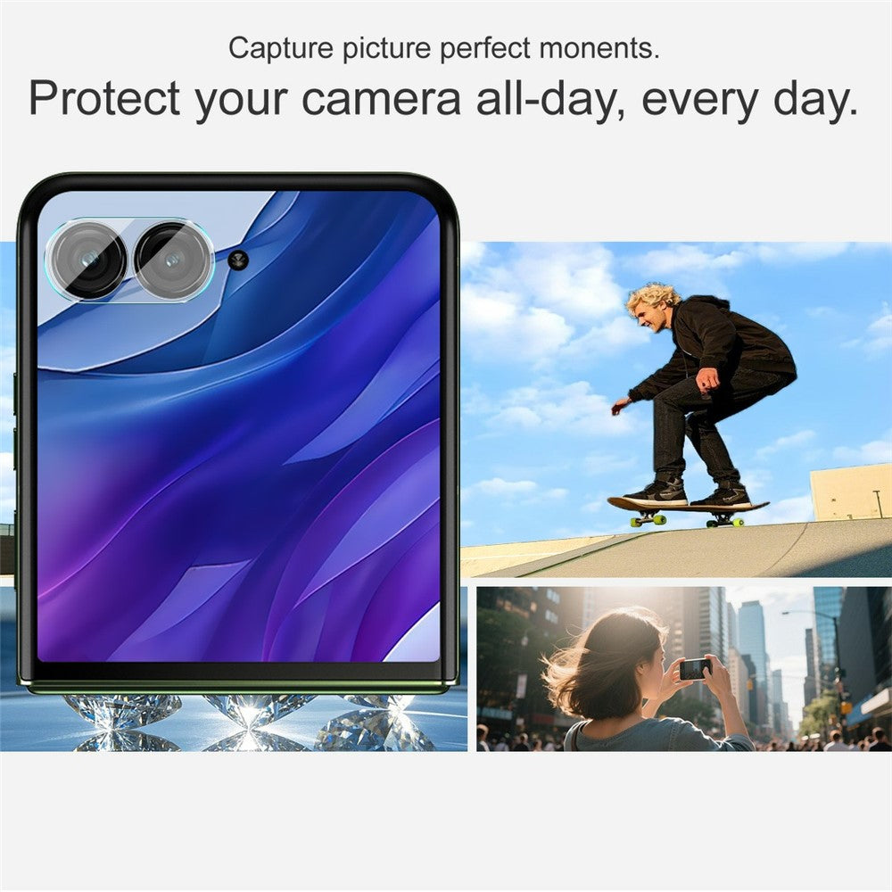 Tempered Glass Camera Lens Film+Acrylic Lens Cap IMAK For Motorola Razr 50 Ultra 5G