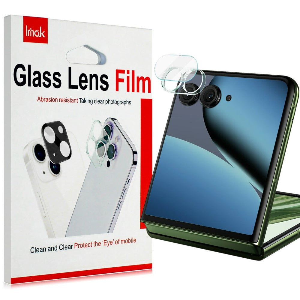 Tempered Glass Camera Lens Film+Acrylic Lens Cap IMAK For Motorola Razr 50 Ultra 5G