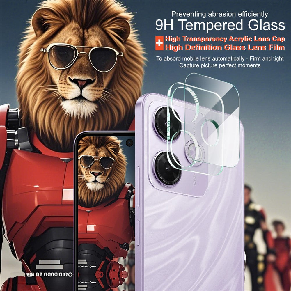 IMAK For Xiaomi Redmi 13x 4G Tempered Glass Camera Lens Protector + Acrylic Lens Cap
