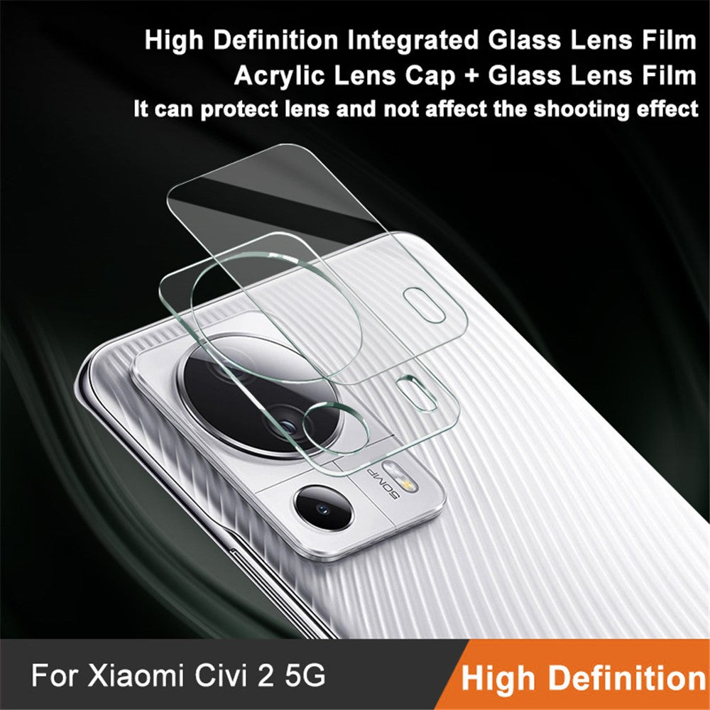 Tempered Glass Camera Lens Film+Acrylic Lens Cap IMAK For Xiaomi 13 Lite / Civi 2 5G