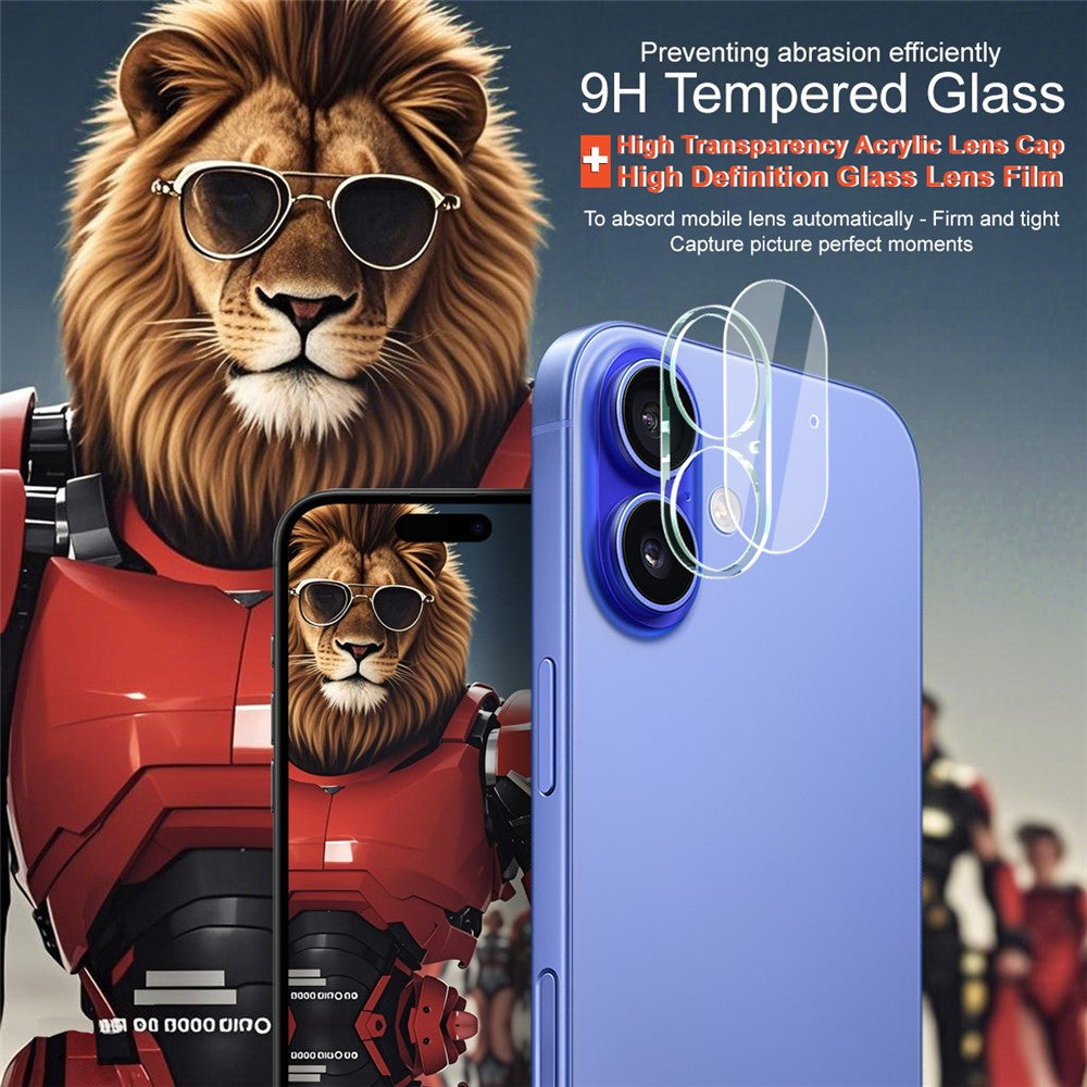 Tempered Glass HD Camera Lens Film + Acrylic Lens Cap IMAK For iPhone 17